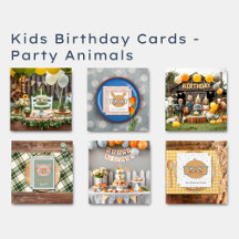 Farm Animal Party Theme Happy Birthday Cards