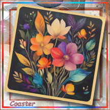 COASTERS, TRIVETS, APRONS: Colorful Floral Designs
