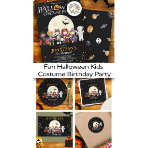 Fun Halloween Kids Costume Birthday Party Square Sticker