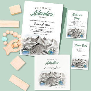 Adventure Mountains Baby Shower Books for Baby Enclosure Card