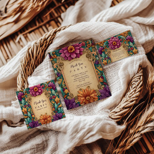 Ornate Floral Mardi Gras Masquerade Invitation