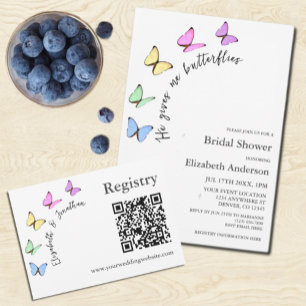 He Gives Me Butterflies Bridal Shower Invitation