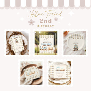 Train 2nd Birthday Invitation