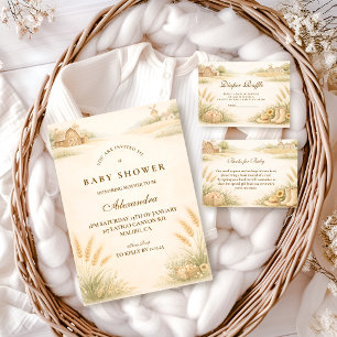Rustic Farm Meadow Baby Shower Napkin