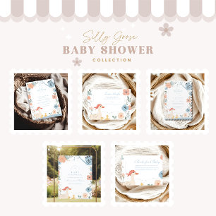 Carte D'accompagnement Bleu Silly Goose Baby Diapper Raffle