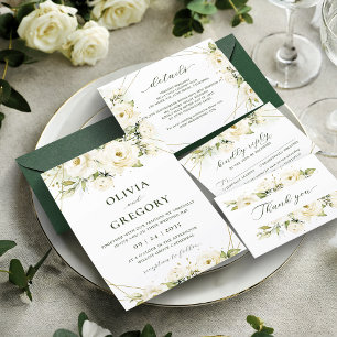 Elegant White Rose Bridal Shower Photo Backdrop Tapestry