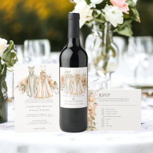 Cartons Réponse Mariage De Fleur De Pêche Et De Vert Muet