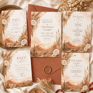 Desert Sunset Boho Save the Date Invitation