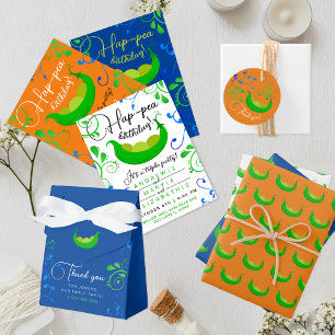Cute Peas In A Pod Colourful Birthday Party Wrapping Paper Sheet