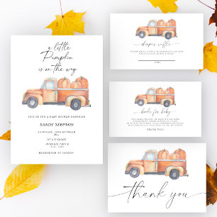 Truck pumpkin books for baby ticket enclosure card