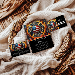 Firefighter Themed Senior Graduation Invitation