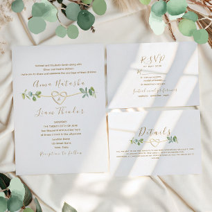 Neutral Greenery Wedding Envelope