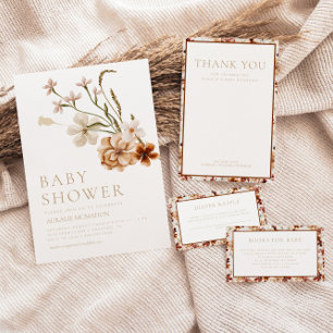 Wild Bloom Rustic Floral Thank You Card