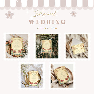 Lotus Art Nouveau Floral Wedding Enclosure Card