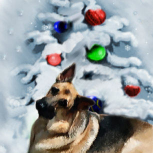 German Shepherd Christmas Gifts Holiday Card
