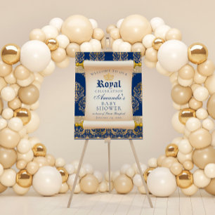 Elegant Scroll Prince Baby Shower  Invitation