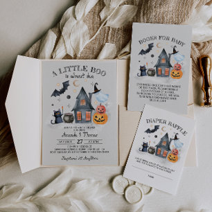 Diaper Raffle Little Boo Halloween Baby Shower  Enclosure Card