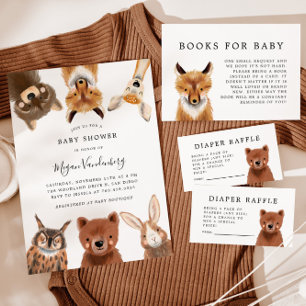 Woodland Bear Diaper Raffle Ticket Enclosure Card