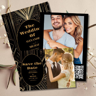 Geometric Art Deco Wedding Save The Date