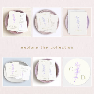 Elegant Monogram  Lavender Larkspur Floral  Classic Round Sticker
