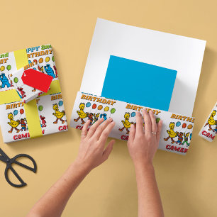 Sesame Street Pals   Balloons 1st Birthday  Invitation