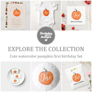 our little pumpkin first birthday party  invitation
