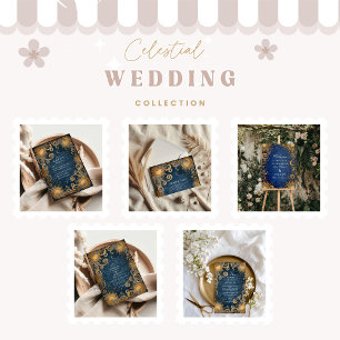 Royal Blue Celestial Wedding Save The Date