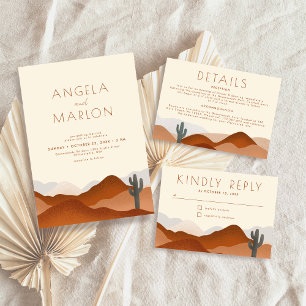 Modern Elegant Boho Desert Cactus Wedding Envelope