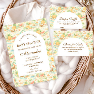 Invitation Fête Prénatale pour Bébé aux Fruits Tropicaux de l