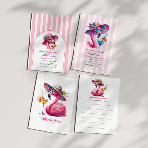 Invitation Cocktail d'anniversaire rose chaud pour femmes plu