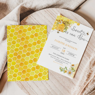 Sweet as Can Bee Honeycomb Daisy Baby Shower Invit Invitation