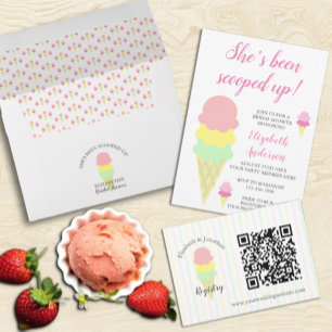 Scooped Up Ice Cream Bridal Shower Registry Enclosure Card
