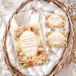 Boho Western Floral Baby Shower Diapper Raffle Enclosure Card