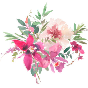 Invitation Tout En Un Aquarelle Orchidées et Mariage Rose Floral