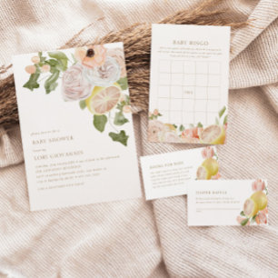 Modern Pink Lemonade Summer Plaid Baby Shower Invitation