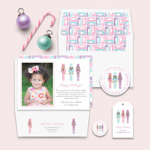 Black Nutcracker Ballet Soldiers Happy Holidays  Classic Round Sticker