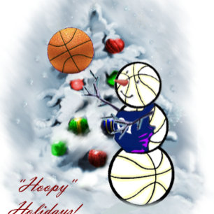 Cartes Pour Fêtes Annuelles Basket-ball Snowman Noël