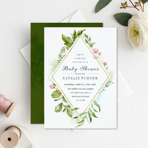Invitation Folial sauvage Green Foliage Réception de mariage