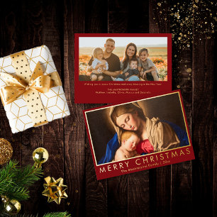 Religious Madonna & Child Photo Catholic Christmas Holiday Card