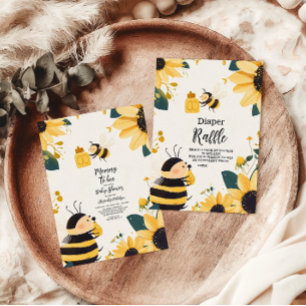 Vintage Mommy to Bee Yellow Floral Baby Shower Invitation