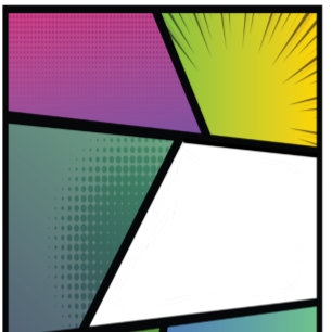 Comic Pop Art 💥🎨 Speech Bubble Wedding Graffiti Tri-Fold Invitation
