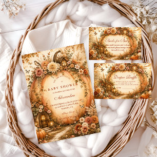 Botanical Boho Pumpkin Baby Shower Invitation