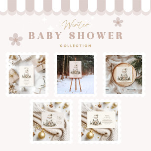 Cozy Santa Winter Baby Shower Invitation