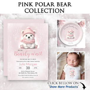 We Can Bearly Wait Winter Baby Shower Backdrop Tapestry