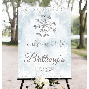 Snowflake Winter Baby Shower  Classic Round Sticker