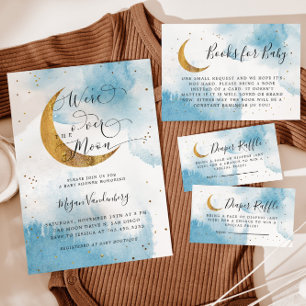 Pink Gold Over The Moon Book Request Enclosure Card