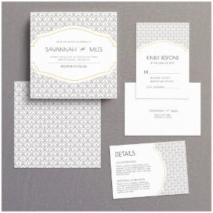 1920s Art Deco Frame Photo Save the Date Invitation