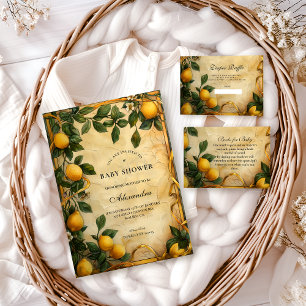Soft Lemon Garden Baby Shower Invitation