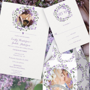 Invitation Rustic Floral Garland Folk Art Marsala Wedding