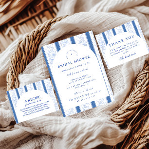 Carte De Remerciements Jardin Floral d'Ivoire Bleu : Réception de Mariée